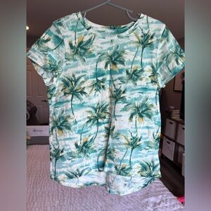 Old Navy Girls Palm Tree Graphic Tee Shirt Size 8 GUC